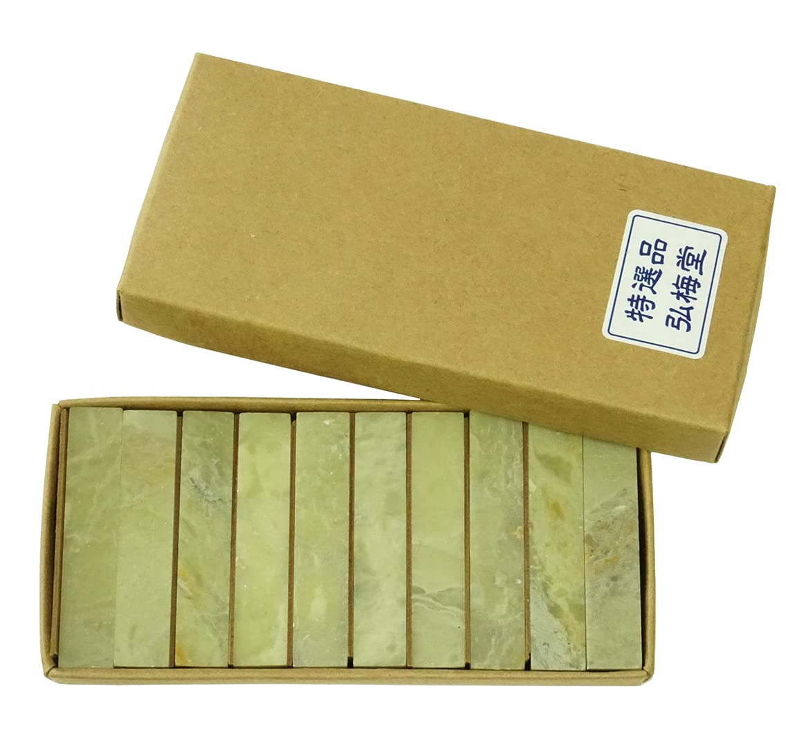 Amazon.co.jp: 弘梅堂 篆刻 印材 青田石（10mm×50mm）青田青白章 1.0cm